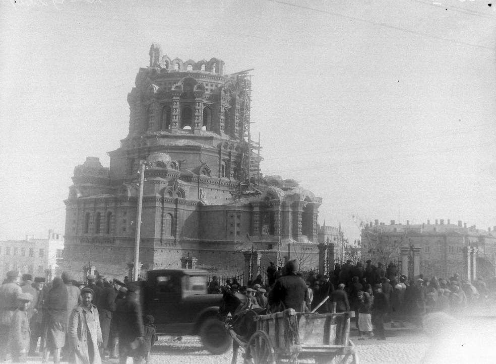 Баку. Собор Александра Невского. архивная фотография, Снос собора Александра Невского, архивное фото 1936 г.