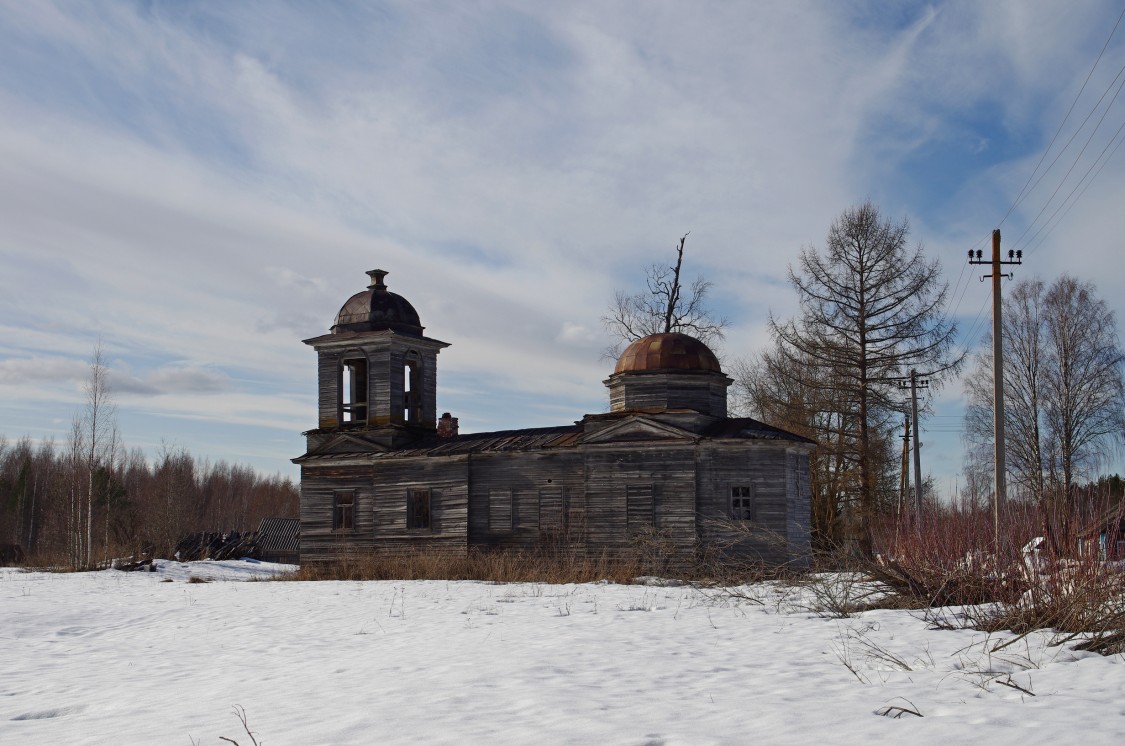 Церковь Казанской иконы Божией Матери, Верхний Рубеж (Вытегорский район, Вологодская область). фасады, Общий вид с юга