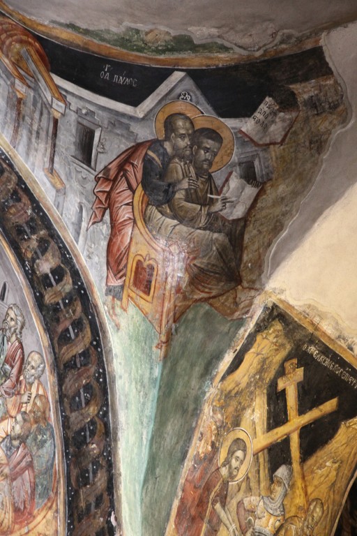 Церковь Параскевы Пятницы, Героскипу (Пафос, Кипр). интерьер и убранство, Святой Павел диктует евангелисту Луке свои послания