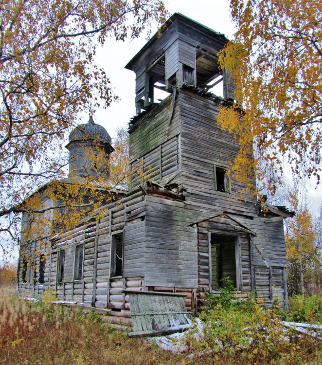 Церковь Николая Чудотворца, Кочигино (Тимоневская) (Вельский район, Архангельская область). фасады, вид с юго-востока