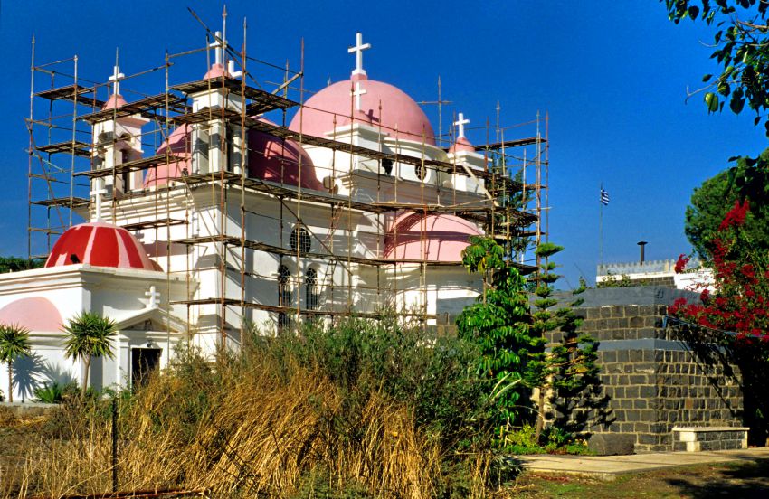 Капернаум. Монастырь Двенадцати Апостолов. документальные фотографии