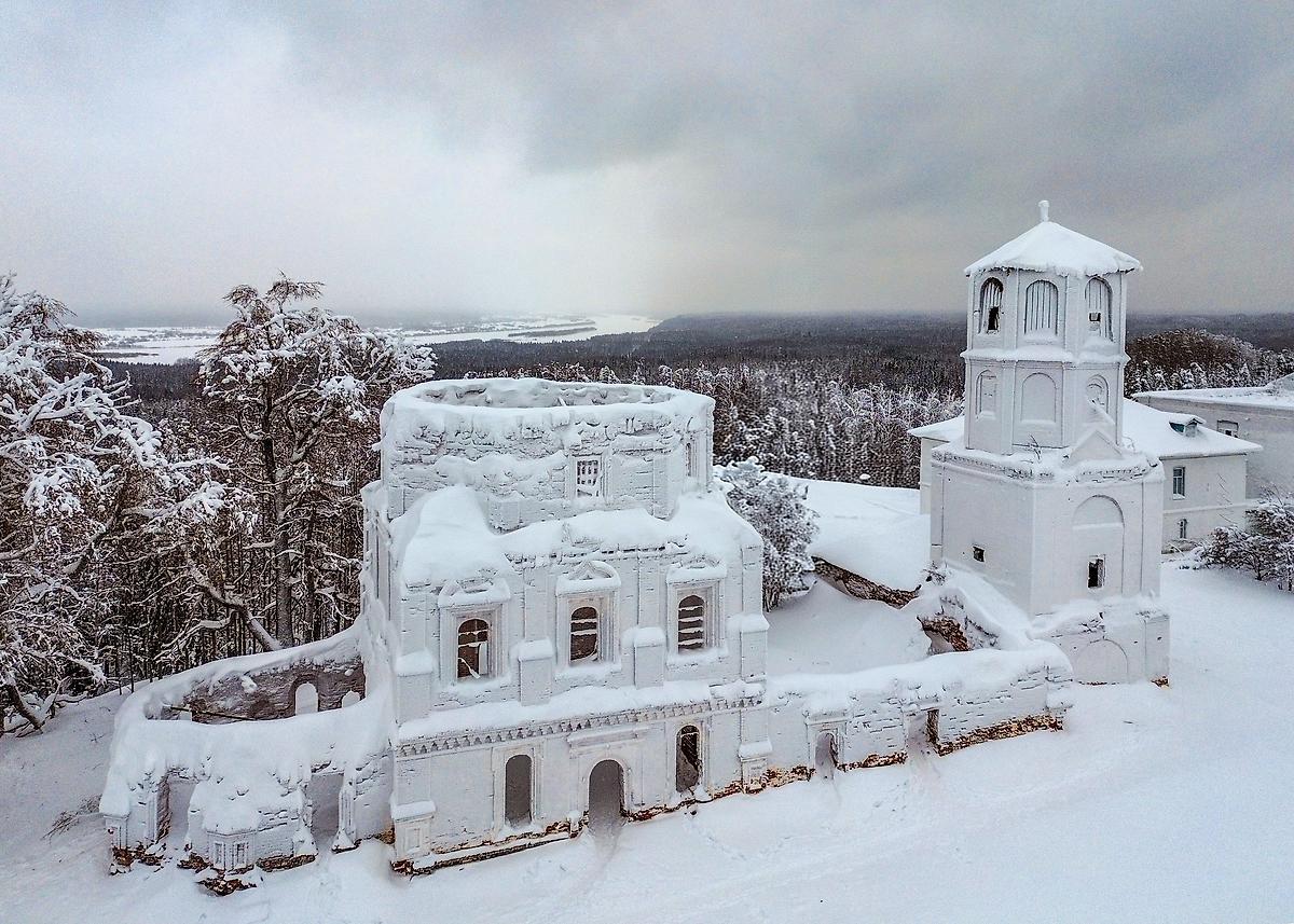 фасады. Красногорский Богородицкий монастырь. Церковь Грузинской иконы Божией Матери, Красная Горка (Пинежский район, Архангельская область)