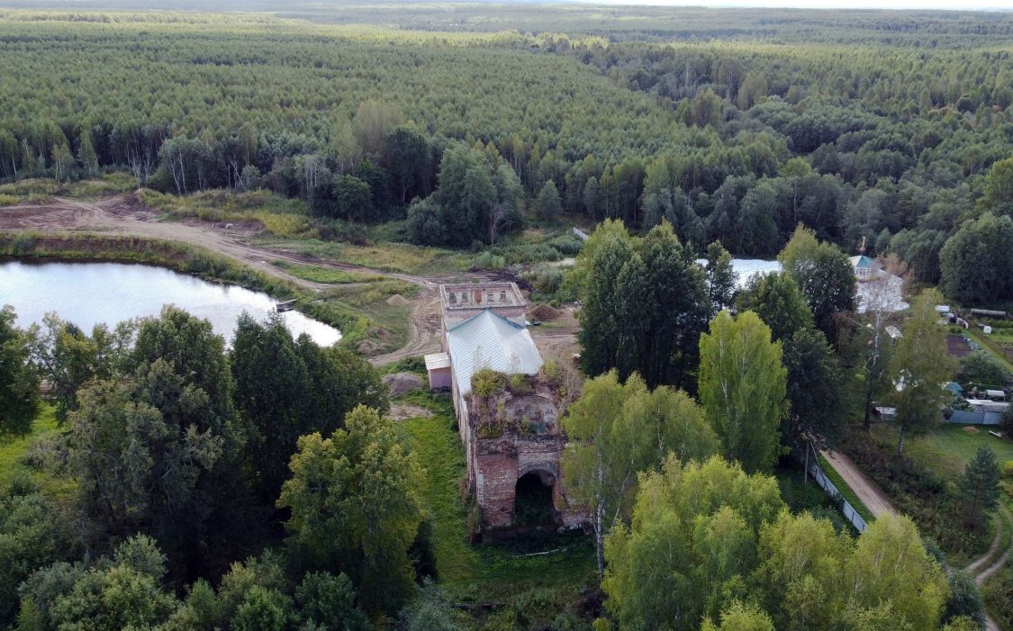 Богородицкий Песоченский Игрицкий мужской монастырь, Песочное (Костромской район, Костромская область). общий вид в ландшафте