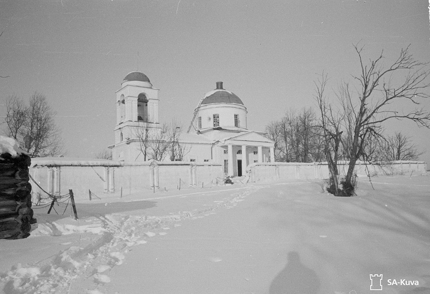 Церковь Вознесения Господня, Вознесенье (Подпорожский район, Ленинградская область). архивная фотография, Фото из Архива финских вооруженных сил  SA-kuva