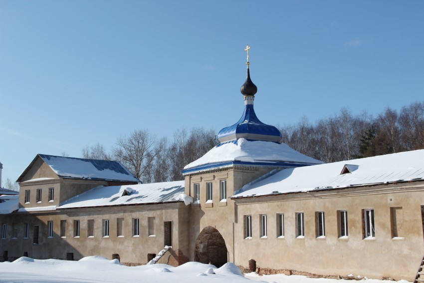 Некрасовское. Николо-Бабаевский монастырь. Церковь Успения Пресвятой Богородицы. общий вид в ландшафте