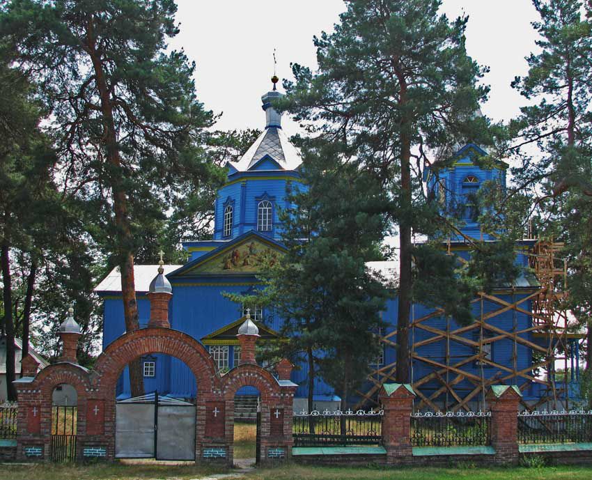 Вельбовка. Церковь Троицы Живоначальной. общий вид в ландшафте