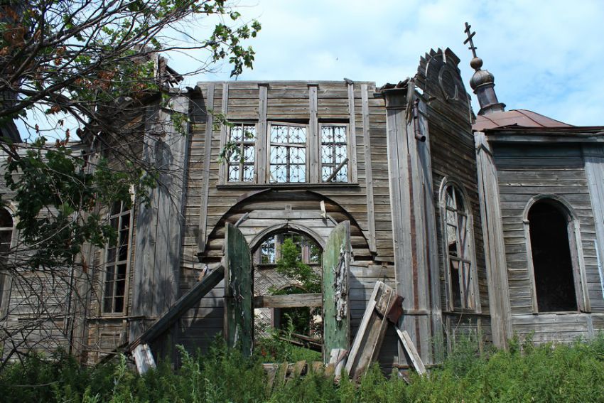 Кашинка. Церковь Троицы Живоначальной (старая). архитектурные детали, Основной объем, вид с севера