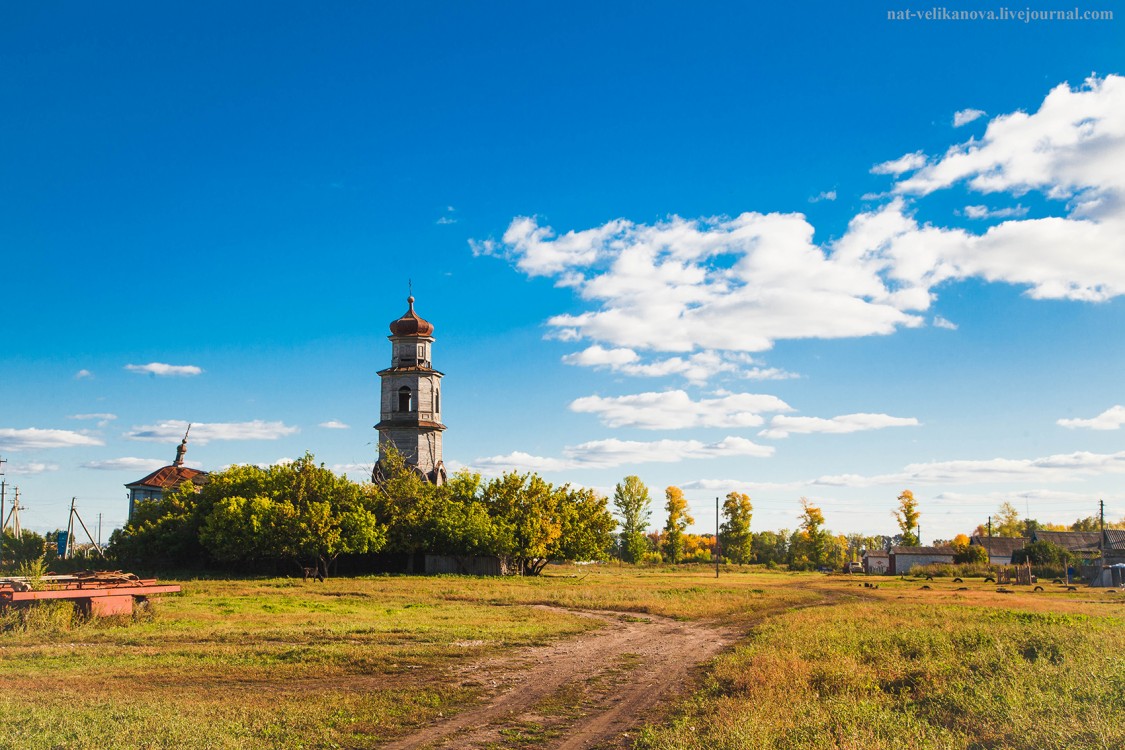 Церковь Троицы Живоначальной (старая), Кашинка (Цильнинский район, Ульяновская область). общий вид в ландшафте