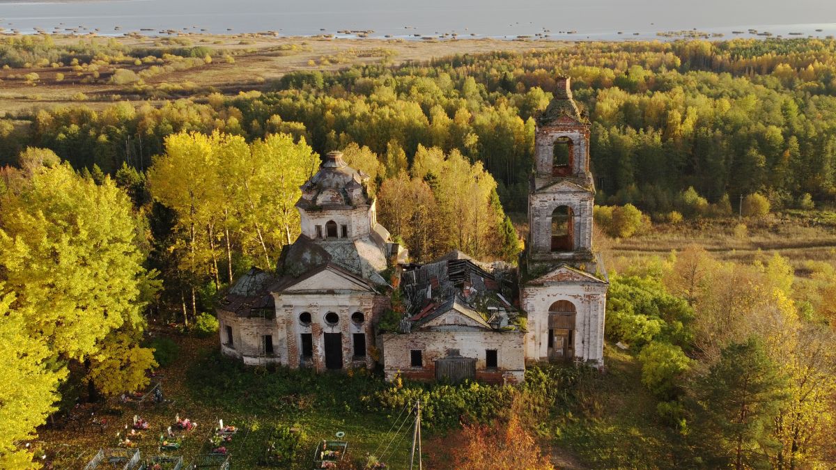 Церковь Иоакима и Анны, Туровское (Галичский район, Костромская область). общий вид в ландшафте