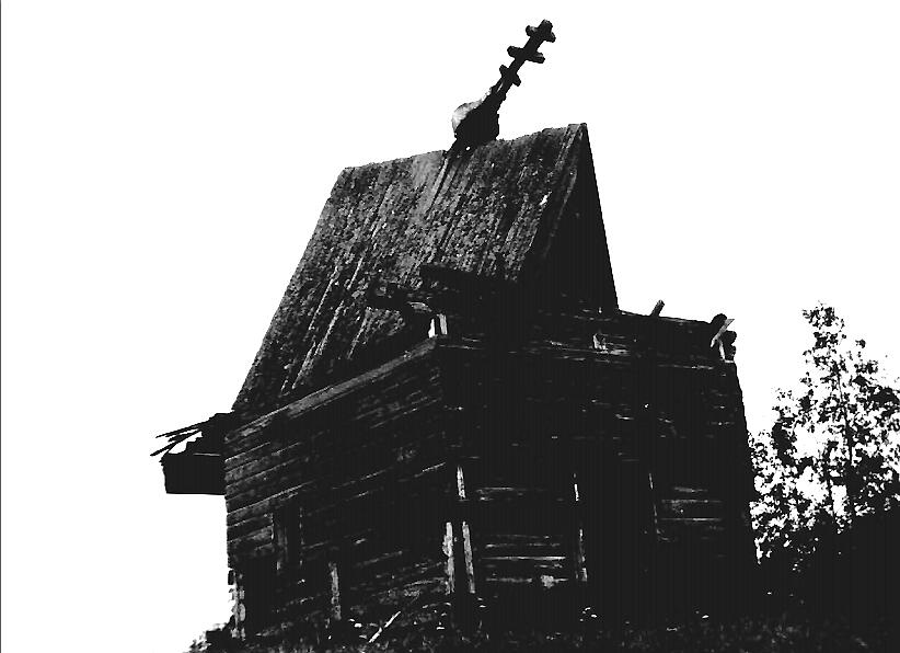 Часовня Георгия Победоносца, Зашондомье (Плесецкий район, Архангельская область). архивная фотография, Северный фасад. Фотография архитектора Быковской, из паспорта памятника.
