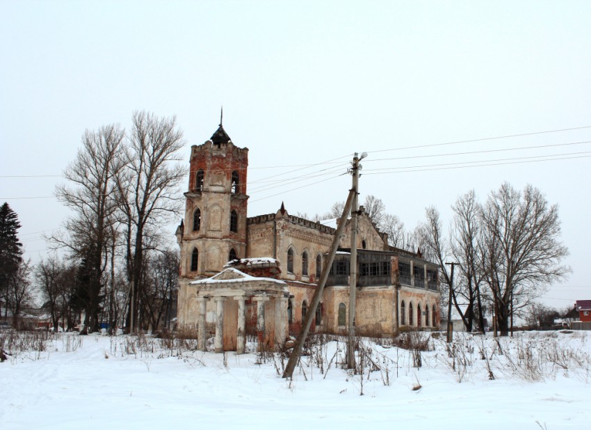 Церковь Николая Чудотворца, Авчурино (Ферзиковский район, Калужская область). фасады, Усадьба Полторацких с храмом Николая Чудотворца, вид с северо-запада