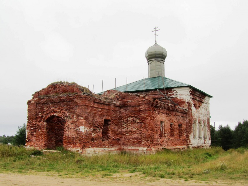 Церковь Рождества Христова, Погост (Ныкола) (Холмогорский район, Архангельская область). фасады, вид с юго-запада