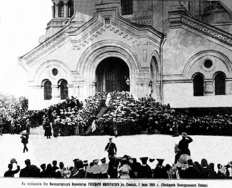 Самара. Кафедральный собор Воскресения Христова. архивная фотография, Самара. Кафедральный собор. Фотография. 1894 год. фото с сайтаhttp://gubernya63.ru/photo/pravoslavnye-hramy-v-samare.html 