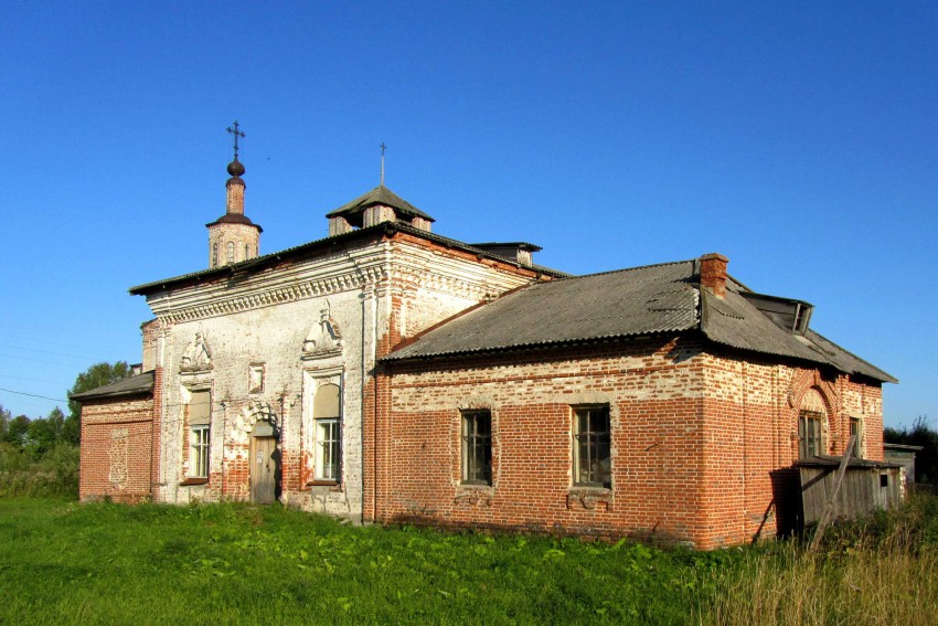 Тимошино (Семёновская 1-я). Церковь Вознесения Господня. фасады, северо-западный фасад, над основным объемом видно завершение Димитриевской церкви