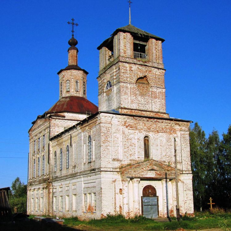 Тимошино (Семёновская 1-я). Церковь Димитрия Солунского. фасады, вид с запада