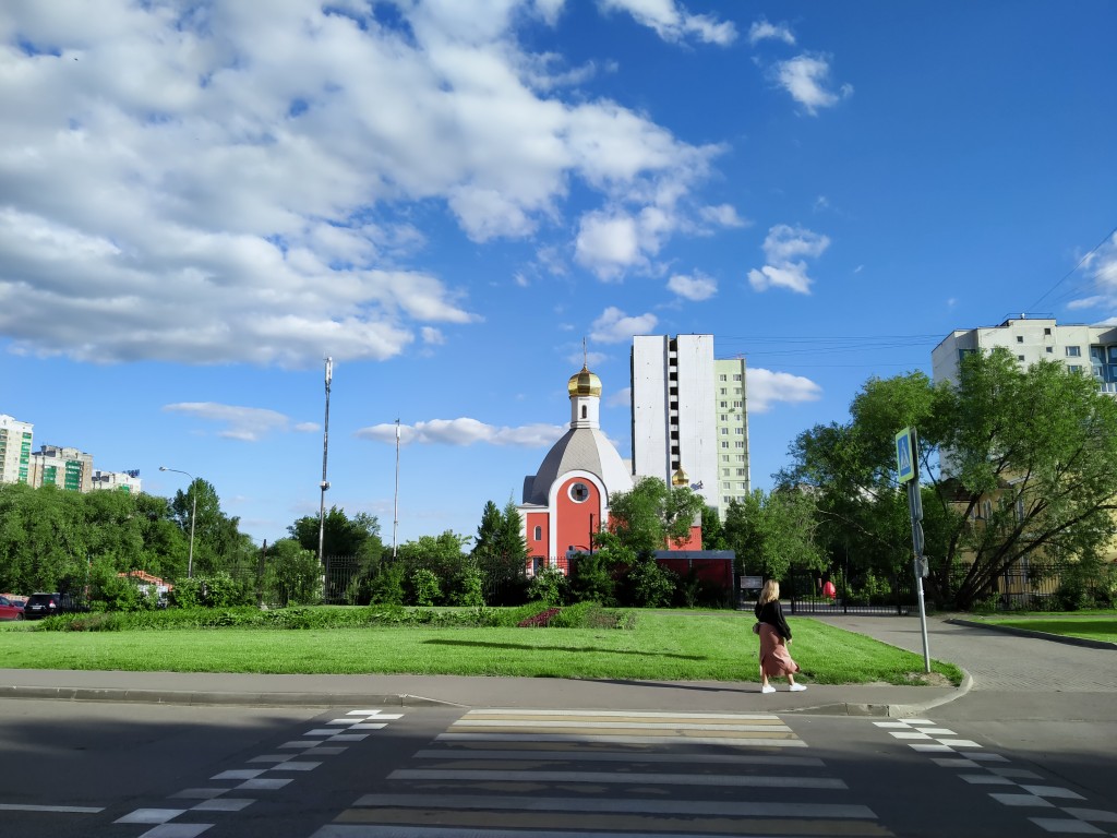 Бирюлёво Восточное. Церковь Входа Господня в Иерусалим в Бирюлёве. общий вид в ландшафте