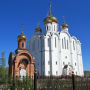 Часовня Новомучеников и исповедников Церкви Русской, На фоне кафедрального собора, вид с юго-запада<br>, Сыктывкар, Сыктывкар, город, Республика Коми