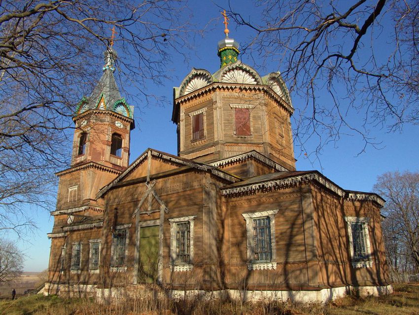 Курдюки. Церковь Казанской иконы Божией Матери. общий вид в ландшафте