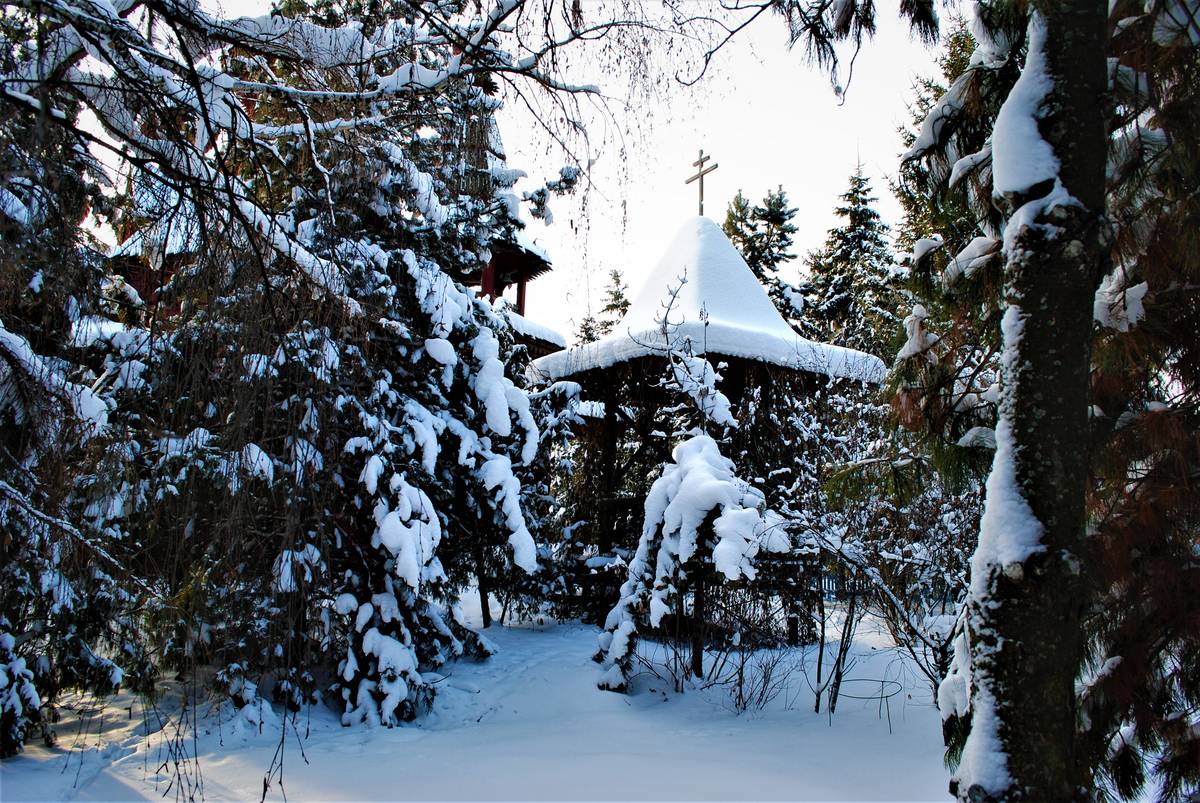В монастырском саду., архитектурные детали. Боровский монастырь Похвалы Божией Матери, Боровское (Катайский район, Курганская область)