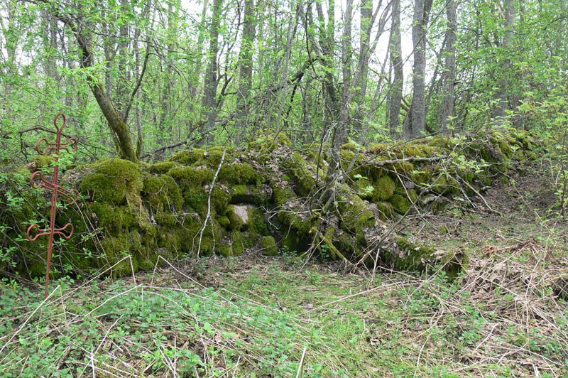 Каргиничи (Сергиевское), урочище. Церковь Георгия Победоносца. дополнительная информация, Валунная ограда