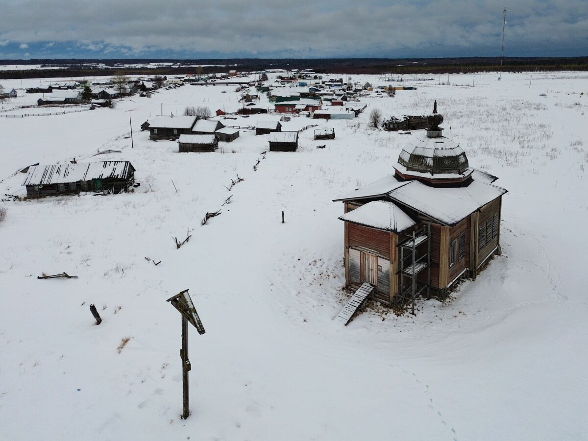 Церковь Рождества Пресвятой Богородицы, Луда (Приморский район, Архангельская область). общий вид в ландшафте