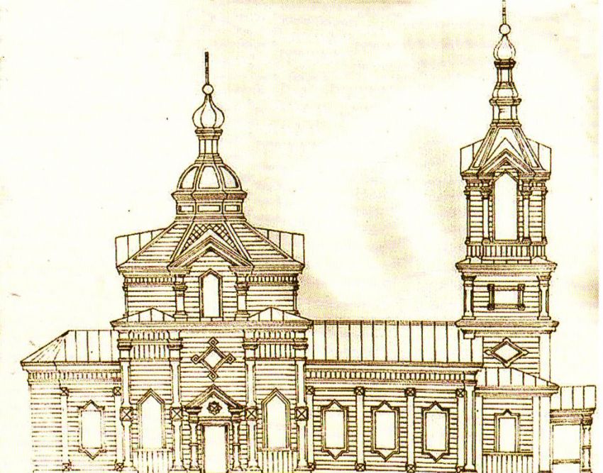 Богдашкино. Церковь Николая Чудотворца. графика, Проект церкви 1895 г. Из каталога-справочника 