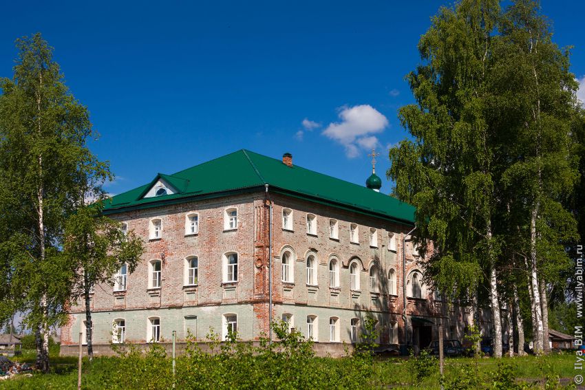 Покровский женский монастырь. Домовая церковь Сергия Радонежского, Быково (Некоузский район, Ярославская область). общий вид в ландшафте