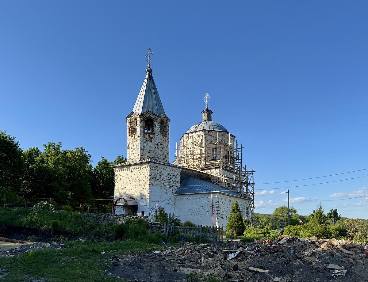 Вид с юго-запада, документальные фотографии. Церковь Рождества Христова, Нижнее Аблязово (Кузнецкий район и г. Кузнецк, Пензенская область)