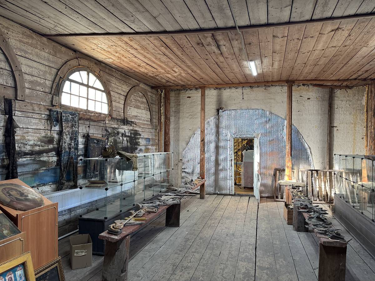 Верхний ярус трапезной, проход из колокольни на хоры, интерьер и убранство. Церковь Рождества Христова, Нижнее Аблязово (Кузнецкий район и г. Кузнецк, Пензенская область)