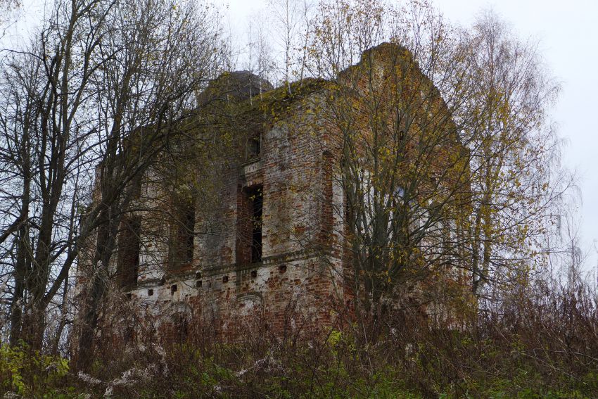 Церковь Введения во храм Пресвятой Богородицы, Красное (Рыбинский район, Ярославская область). фасады, Вид на церковь с северо-запада