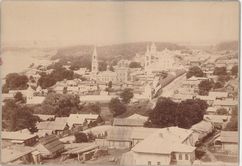 Вид на монастырь и Земляной мост. Начало XX века. goskatalog.ru, архивная фотография. Казанский женский монастырь, Касимов (Касимовский район и г. Касимов, Рязанская область)