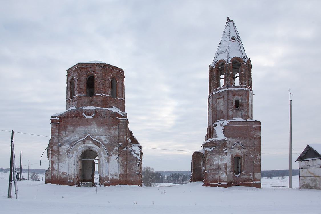 Церковь Владимирской иконы Божией Матери, Бугаево (Бугаевское) (Катайский район, Курганская область). фасады, Вид с севера