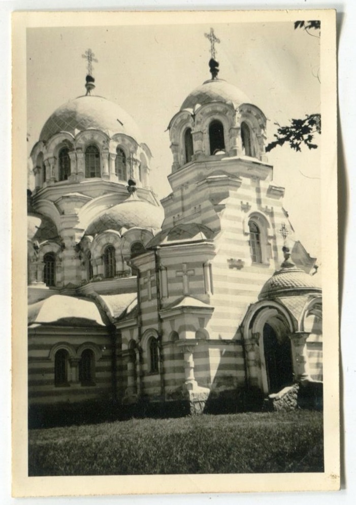 Фото 1941 г. с аукциона e-bay.de, архивная фотография. Церковь Троицы Живоначальной, Швянчёнис (Вильнюсский уезд, Литва)