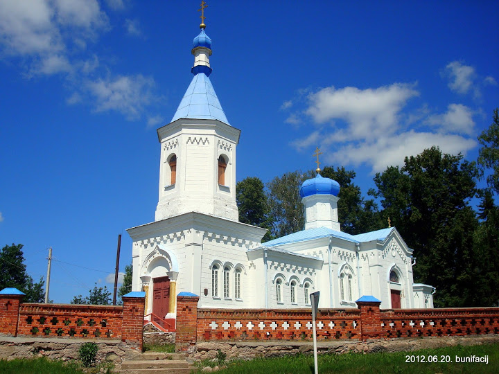 Церковь Преображения Господня, Язно (Миорский район, Беларусь, Витебская область). общий вид в ландшафте