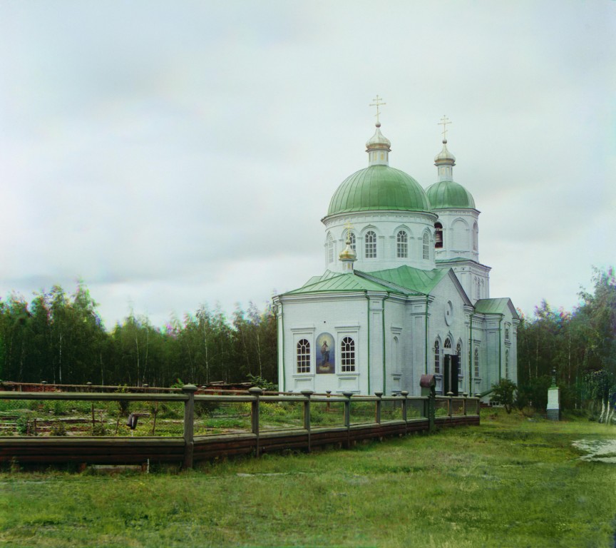 Успенский скит Тюменского Богородице-Рождественского женского монастыря. Церковь Успения Пресвятой Богородицы, Школьный (Исетский район, Тюменская область). архивная фотография, Рафайловская Успенская женская община Ялуторовского уезда Исетской волости. Фотография С. М. Прокудина-Горского, 1912 год. с сайта http://prokudin-gorskiy.ru/image.php?ID=1676 