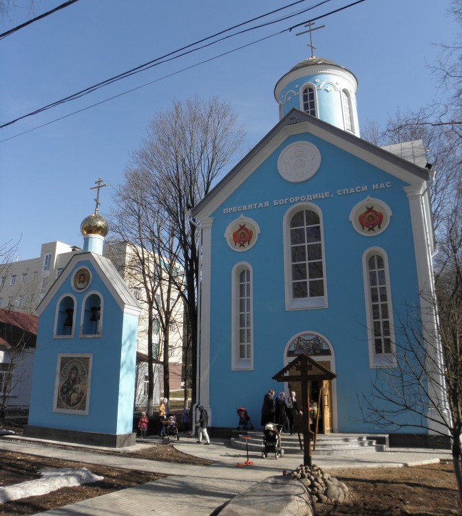 Церковь Рождества Пресвятой Богородицы при Центральной районной больнице, Всеволожск (Всеволожский район, Ленинградская область). общий вид в ландшафте