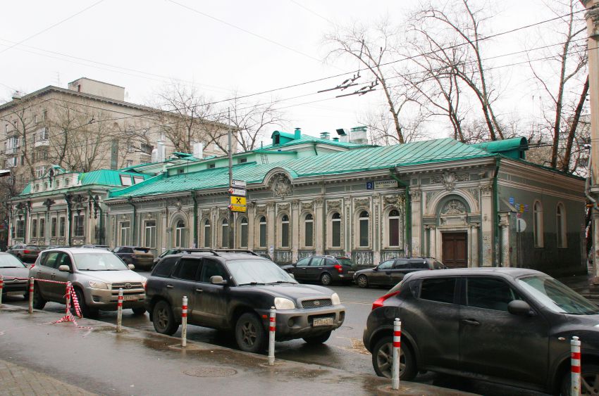 Старообрядческая моленная Покрова Пресвятой Богородицы в доме Рахманова, Басманный (Центральный административный округ (ЦАО), г. Москва). фасады, Фасад  дома от ул. Бакунинская