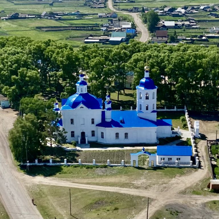 Церковь Благовещения Пресвятой Богородицы, Байкало-Кудара (Кабанский район, Республика Бурятия). фасады, С воздуха 