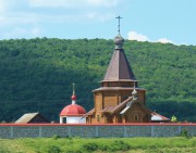 Заволжский Ильинский женский монастырь. Церковь Константина (Сухова), Вид от старицы к юго-востоку от монастыря на фоне горы Манчихи<br>, Подгоры, Волжский район, Самарская область