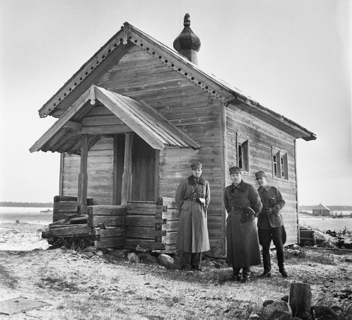 Часовня Георгия Победоносца, Ондозеро (Муезерский район, Республика Карелия). архивная фотография, Фото 1941-42 годов с сайта www.finna.fi. Автор István Rácz