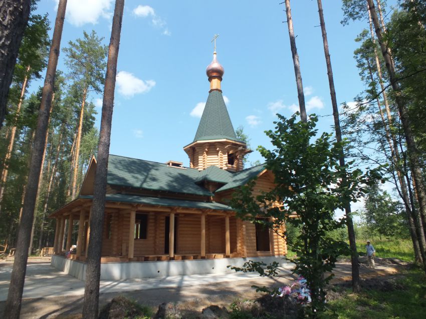 Часовня Петра и Февронии, Покров (Петушинский район, Владимирская область). общий вид в ландшафте