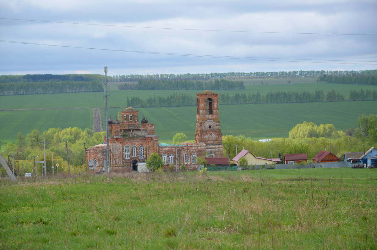 Церковь Казанской иконы Божией Матери, Подверниха (Старошайговский район, Республика Мордовия). общий вид в ландшафте, Общий вид в ландшафте.