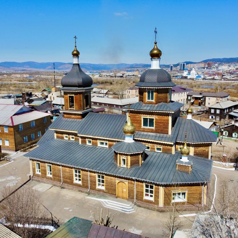 Церковь Вознесения Господня, Улан-Удэ (Улан-Удэ, город, Республика Бурятия). фасады, С воздуха 