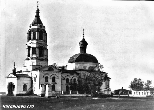 Караси. Церковь Троицы Живоначальной. архивная фотография, Фото 1916 г. с сайта «Курган: история, краеведение, генеалогия. Зауральская генеалогия» kurgangen.org/religion/ Hristianskie%20hramy/Hramy%20Yurgamysha/ #_Toc247171587