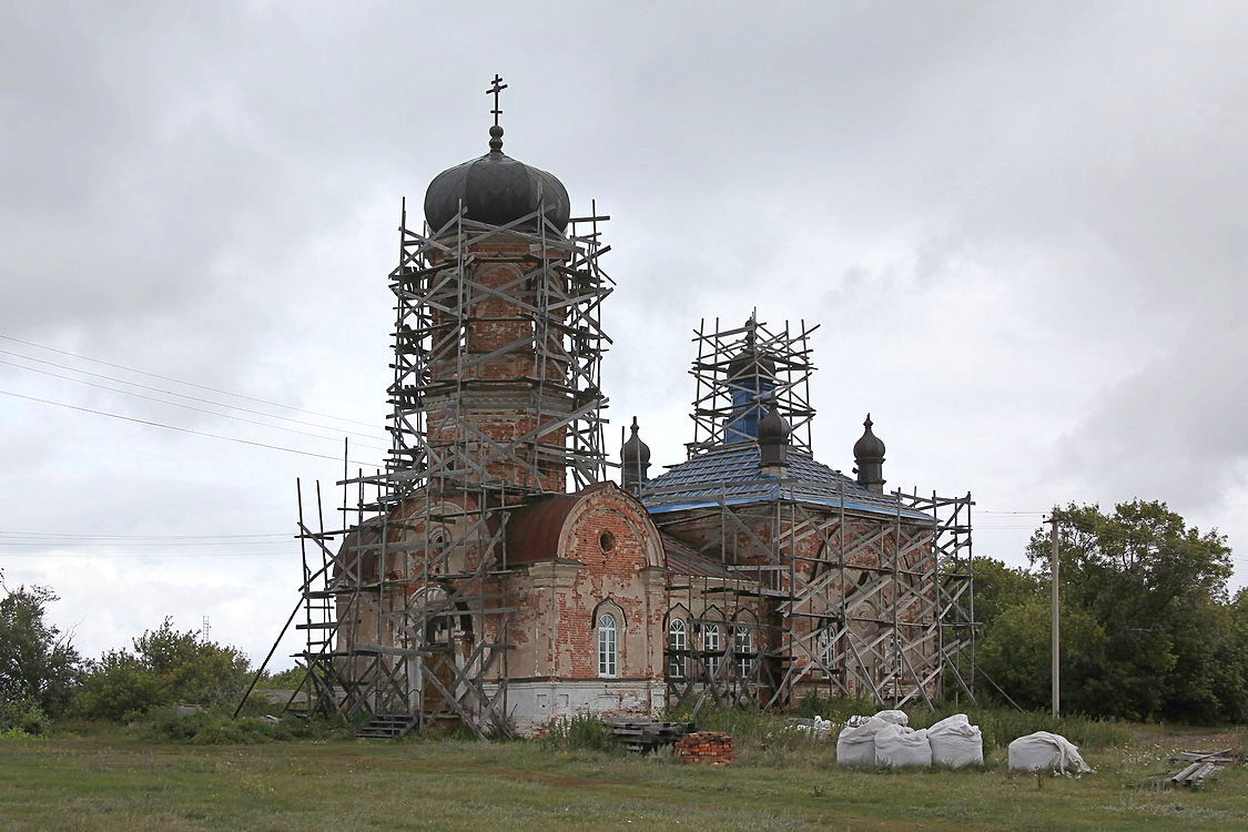 Церковь Вознесения Господня, Закомалдино (Куртамышский район, Курганская область). документальные фотографии, Вид с юго-запада