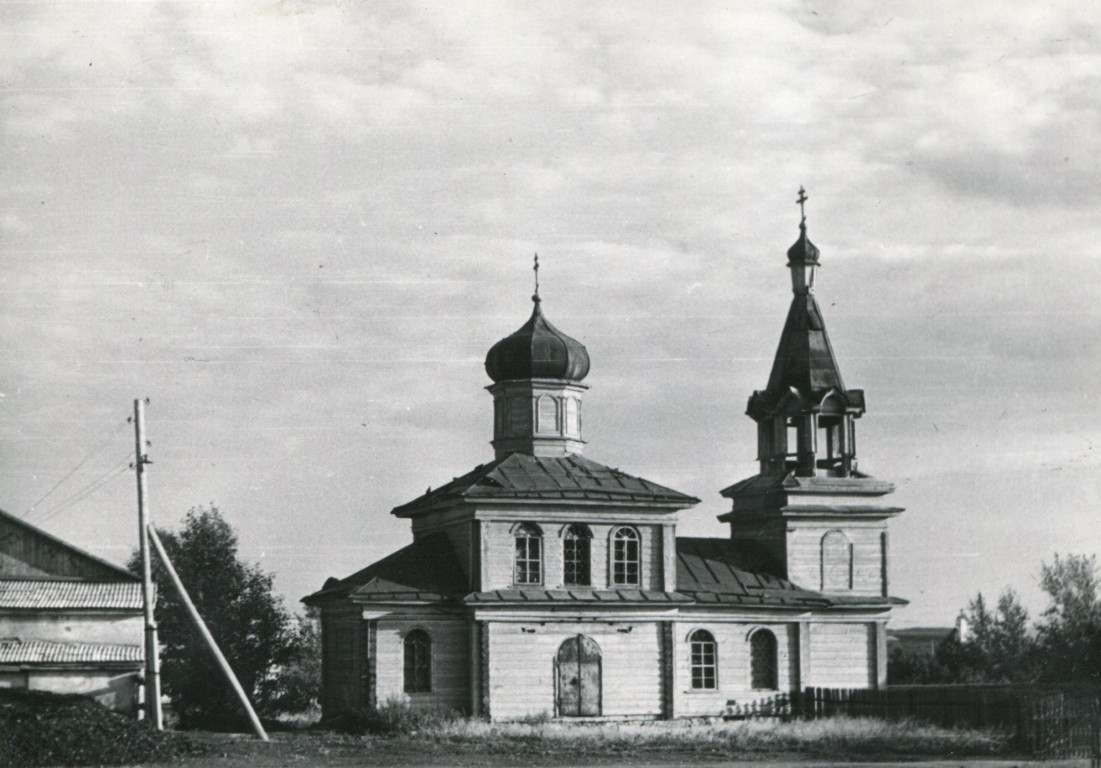 Церковь Казанской иконы Божией Матери, Лейпциг (Варненский район, Челябинская область). архивная фотография, Снято во время экспедиции студентов кафедры графики Челябинского политехнического института