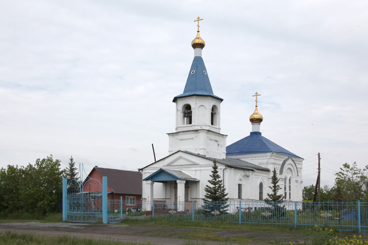 Церковь Вознесения Господня, Чудиново (Октябрьский район, Челябинская область). фасады, Вид с юго-запада
