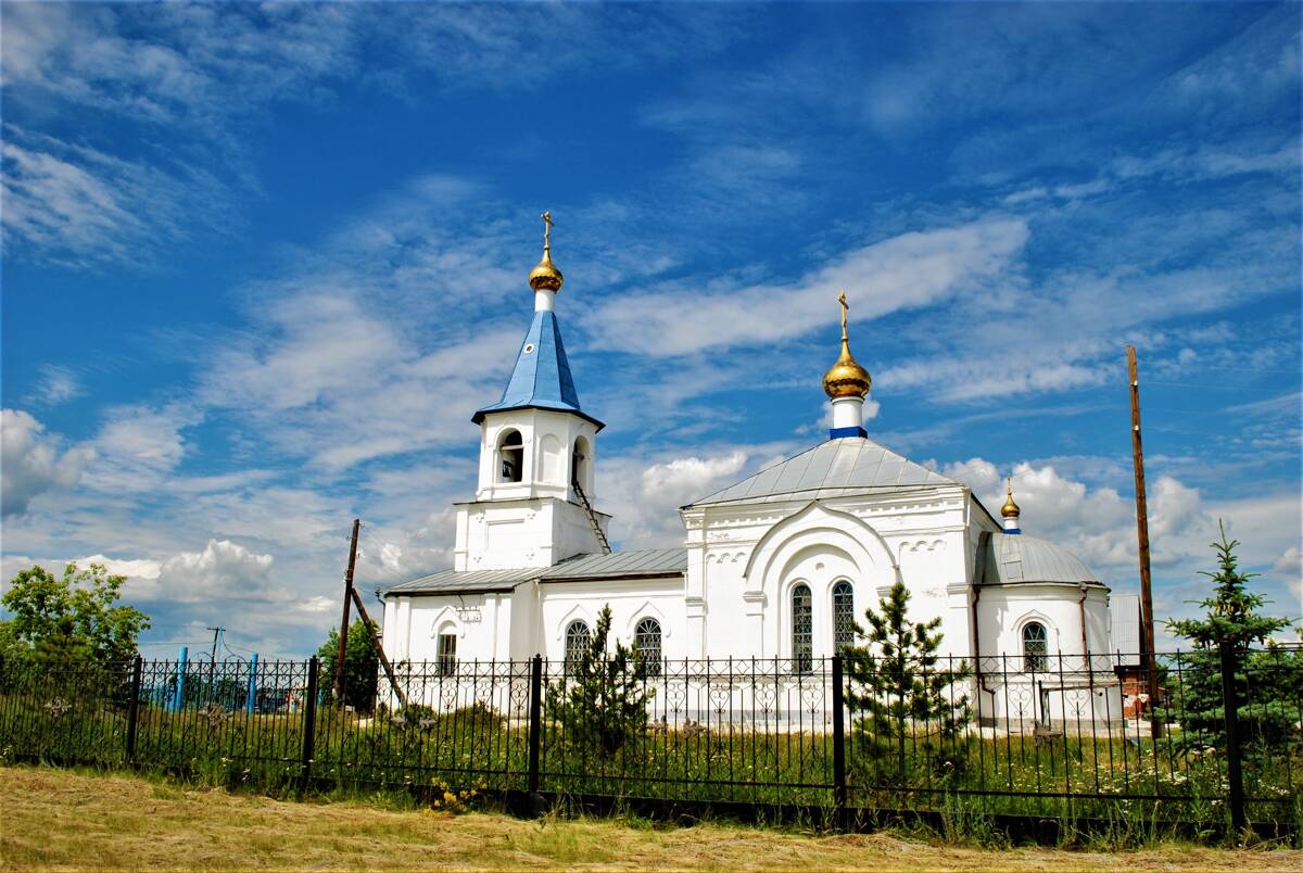 Церковь Вознесения Господня, Чудиново (Октябрьский район, Челябинская область). общий вид в ландшафте