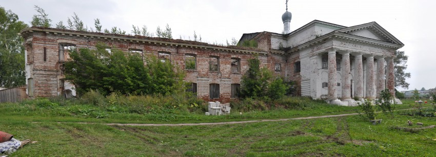 Вожгалы. Церковь Спаса Преображения. фасады, панорама с одной стороны