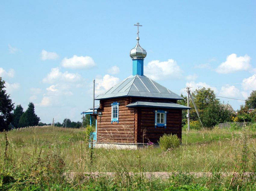 Часовня Успения Пресвятой Богородицы, Большое Захонье (Плюсский район, Псковская область). общий вид в ландшафте